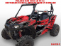 Preview: Racer-X Hintergrundfarbe = Rot, Designfarbe = Schwarz für Polaris RZR 900S/1000S 2 Türer 2015-2020